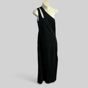 Hansen&Gretel black asymmetric maxi dress sexy Suvari size large one shoulde